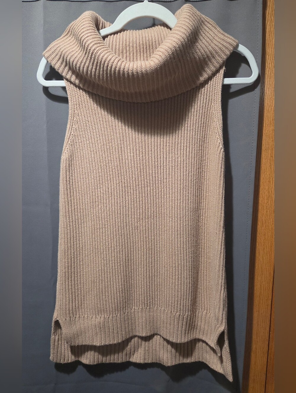 Michael Kors Sleeveless Turtleneck Knit Tunic Sweater in Blush